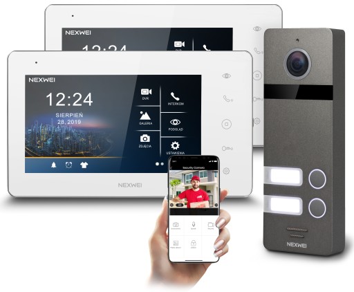 WIDEODOMOFON dwurodzinny Domofon VI9S-W DVR CCTV