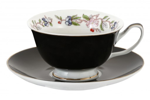 FILIŻANKA do kawy herbaty porcelanowa CZARNA 200ml