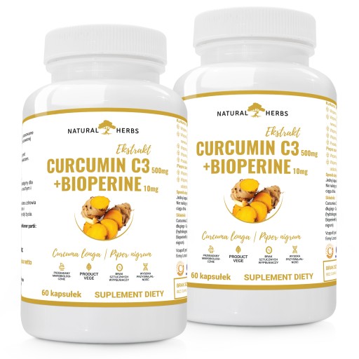 KURKUMINA + PIPERYNA CURCUMIN C3 turmeric 2x60kap