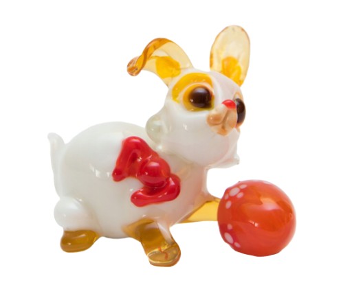 Szklana FIGURKA rzeźba ŚWIĄTECZNA WIELKANOC KRÓLIK