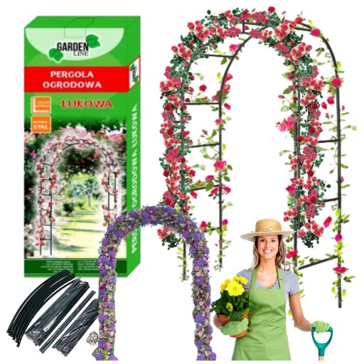 MOCNA PERGOLA METALOWA METAL ŁUK DO WINOGRON KWIATÓW PNĄCZA DRABINKA KWIATY