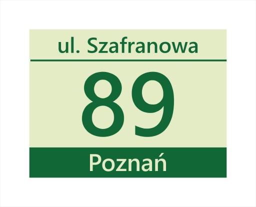 Tablica tabliczka adresowa z nr domu ZIELONY 30x40