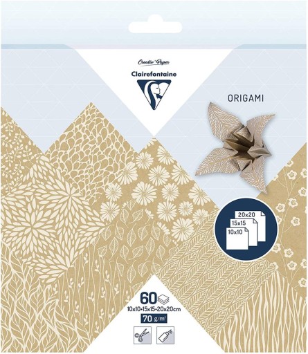 PAPIER ORIGAMI WZORY KWIATOWE 3 FORMATY 60 ARKUSZY