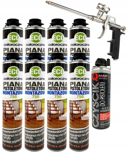 ZESTAW PIANKA MONTAŻOWA 6000ML+PISTOLET+CZYŚCIK