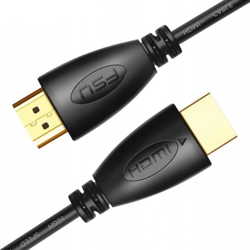 ZŁOTY KABEL HDMI PRZEWÓD DO TV KONSOLI 10.2Gbps 5m