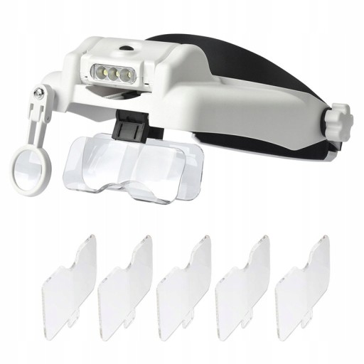LUPA OKULARY POWIĘKSZAJĄCE lampka LED x8