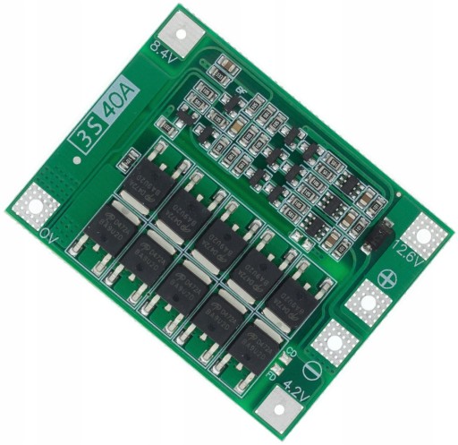Moduł BMS 3s 40a Ładuje i Zabezpiecza Ogniwa 18650