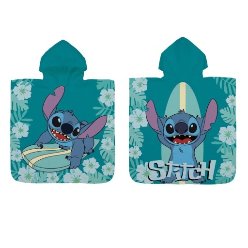 LILO i STITCH RĘCZNIK KĄPIELOWY Dziecięcy PONCHO 100% bawełna 60 x 120 cm