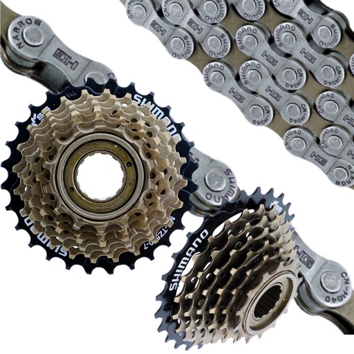 SHIMANO WOLNOBIEG 7 RZĘDOWY + ŁAŃCUCH ZESTAW