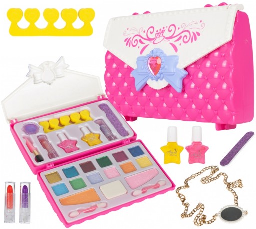 ZESTAW TOREBKA DO MALOWANIA MAKIJAŻU I PAZNOKCI DLA DZIECI KOSMETYKI MAKEUP