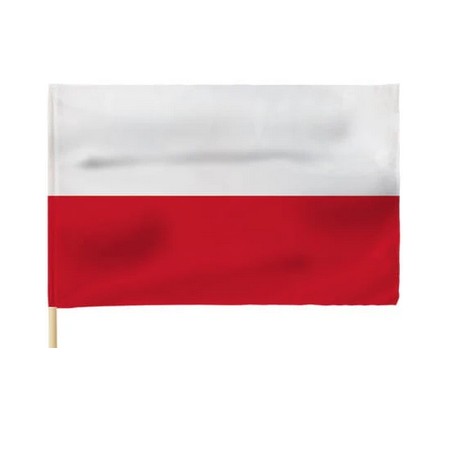 POLSKA FLAGA NARODOWA 113X70 CM Z DRZEWCEM