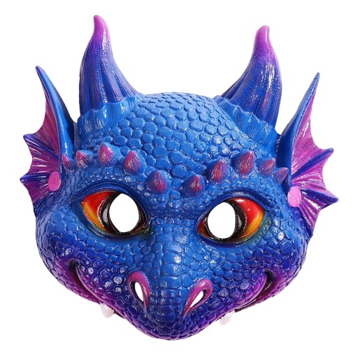 Motyw filmowy dla dzieci 3D Dragon Masks Pół zakrywający twarz Kostium fioletowy