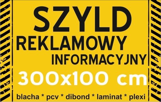 Reklama PCV Tablica Szyld Reklamowy 3x1m + projekt