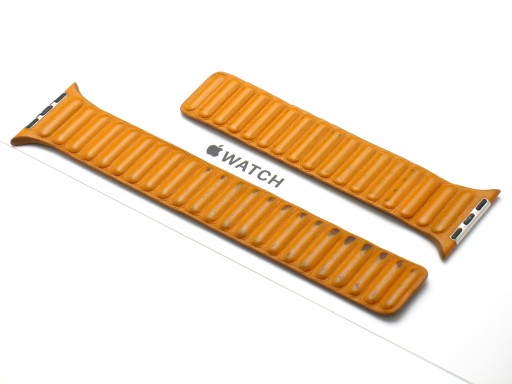 Pasek Oryginał - Apple Watch Leather Link (45mm) Golden Brown - M/L
