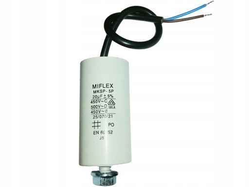 Kondensator 20uF +/- 5% MIFLEX MKSP-5P Silnikowy