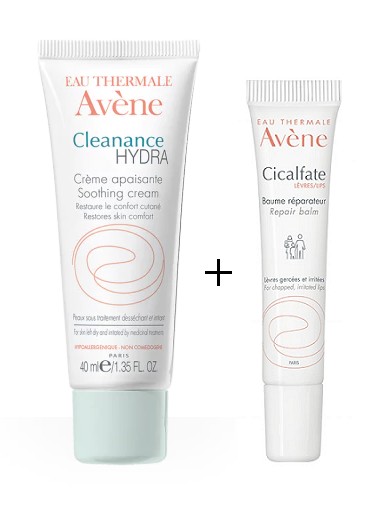 Avene Zestaw Cleanance hydra krem 40 ml + Cicalfate do ust 10 ml