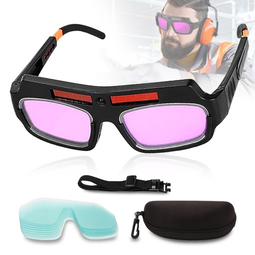 GOGLE OKULARY SPAWALNICZE OCHRONNE DO SPAWANIA SAMOŚCIEMNIAJĄCE + 10 FILTR