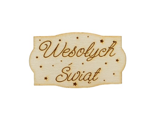 Tabliczka z napisem wesołych świąt grawer 7 cm w3