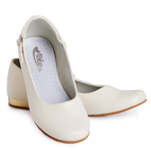 Buty wizytowe dziewczęce KBD-820 ecru 32 eleganckie 21,2 cm