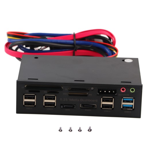 5,25-calowy panel przedni panelu multimedialnego Hub USB3.0/2.0 esata sata audio multi