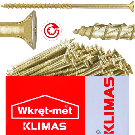 WKRĘTY CIESIELSKIE KMWHT 6x120 TORX ŁEB STOŻKOWY KLIMAS 100sztuk