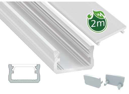 Profil LED aluminiowy biały Worthy-A + Klosz 2m