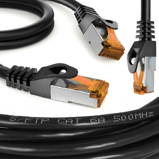 KABEL ETHERNET SIECIOWY LAN DO INTERNETU PATCHCORD CAT6a CAT 6 RJ45 15M