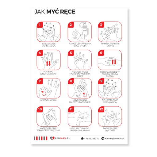 Tablica informacyjna - mycie rąk