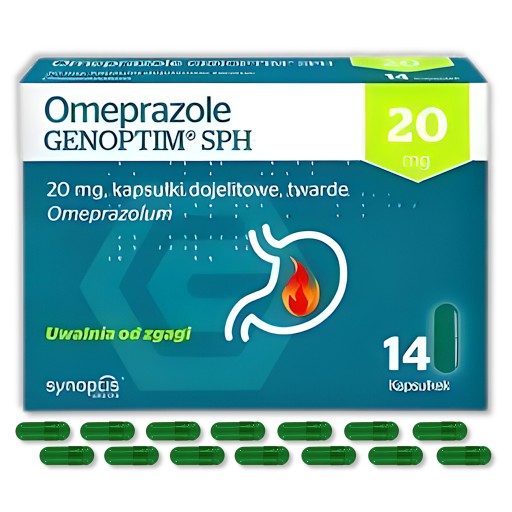 Omeprazole Genoptim SPH 14kaps. zgaga żołądek