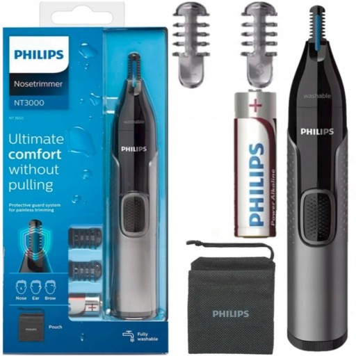 TRYMER DO NOSA BRWI USZU PHILIPS GOLARKA + ETUI BATERIA MASZYNKA DO GOLENIA
