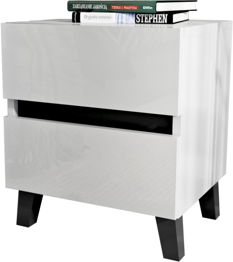 Szafka nocna 40 stolik nocny 2 dwie szuflady 40cm biała z nóżkami