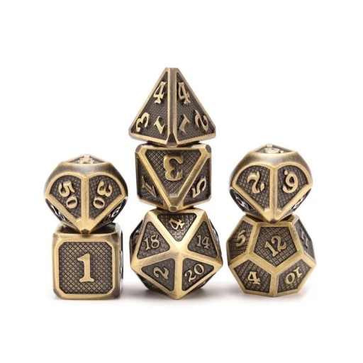 UKRYTA KRYPTA ZESTAW 7 METALOWYCH KOŚCI RPG