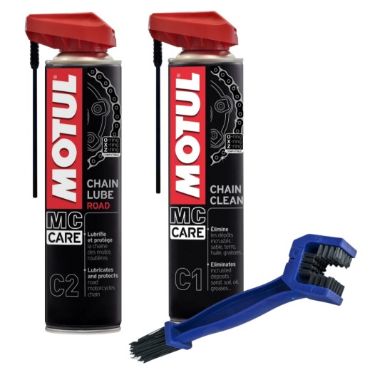Zestaw do czyszczenia i smarowania łańcucha motocyklowego MOTUL C2 C1