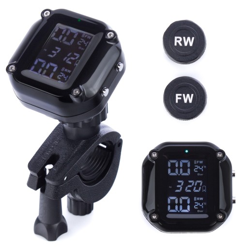 Czujnik ciśnienia temperatury w oponach TPMS bezprzewodowy LCD motocykl owy