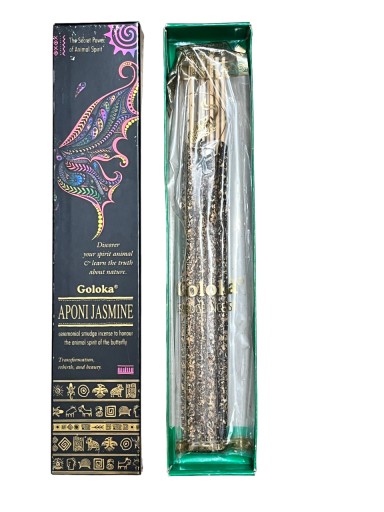 INDYJSKIE KADZIDEŁKA ORGANICZNE GOLOKA APONI JASMINE 8 szt. JAŚMIN zagięte