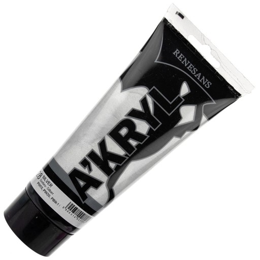 Farba akrylowa metaliczna Renesans 200ml Srebrna