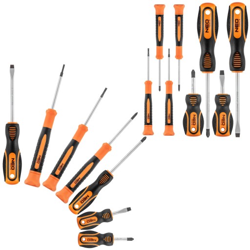 NEO TOOLS ZESTAW ŚRUBOKRĘTÓW WKRĘTAKÓW 8 SZT MAGNES PŁASKICH KRZYŻOWYCH