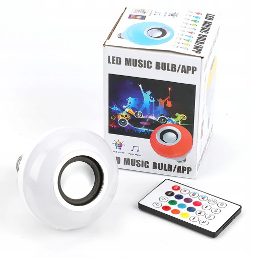 KOLOROWA ŻARÓWKA E26/27 RGBW USB + PILOT