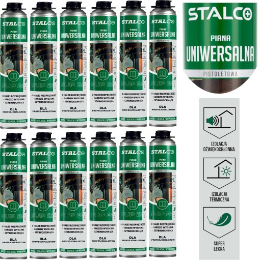 PIANA PIANKA MONTAŻOWA PISTOLETOWA CAŁOROCZNA STALCO 750 ML x 12 sztuk