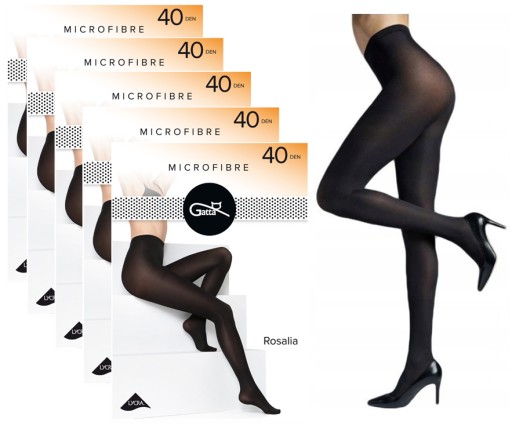 5 X RAJSTOPY GATTA ROSALIA 40 DEN 3-M NERO