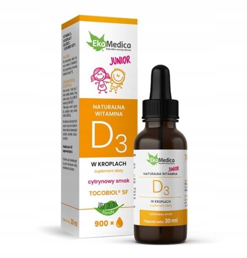 EKAMEDICA witamina JUNIOR D3 cytrynowa krople 30ml