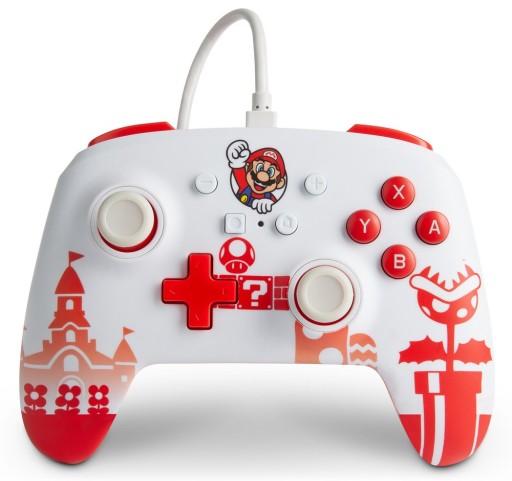 PowerA SWITCH Pad przewodowy Mario Red & White