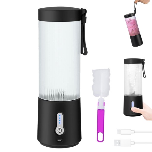 Miksujący Kubek Ładowany USB 450ml z 6 Ostrzami ze Stali Nierdzewnej