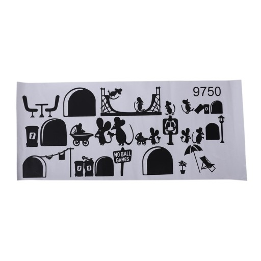 1 Pc czarna mysz naklejki na schody 25x55cm śmie