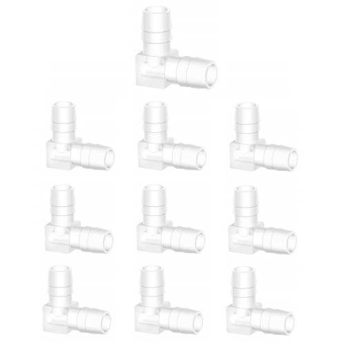 10x KOLANO KOLANKO DO LINII WTYK NA WĄŻ 10MM 10x10