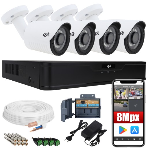 ZESTAW MONITORINGU 4 KAMERY ZEWNĘTRZNE ANALOG DVS