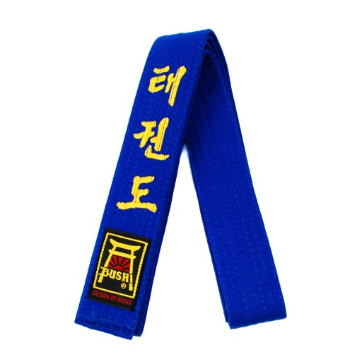 Pas z Haftem Taekwondo Niebieski 180 cm