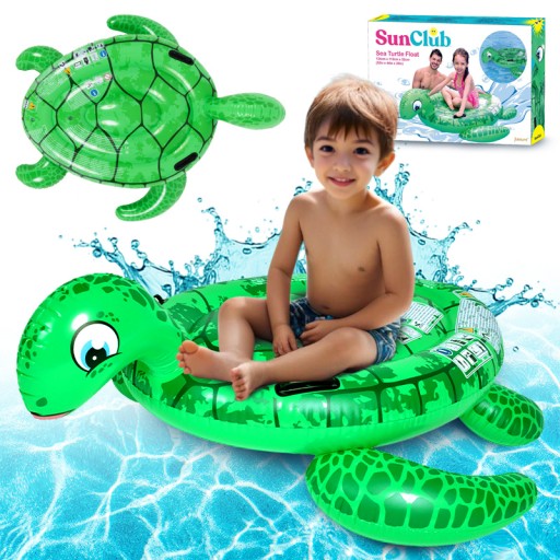MATERAC PLAŻOWY DMUCHANY POMPOWANY DO PŁYWANIA ŻÓŁW TURTLE 134x112 CM