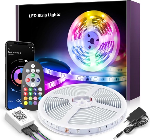Taśma LED 30M RGB Bluetooth APLIKACJA MOBILNA PILOT MUZYKA ZESTAW