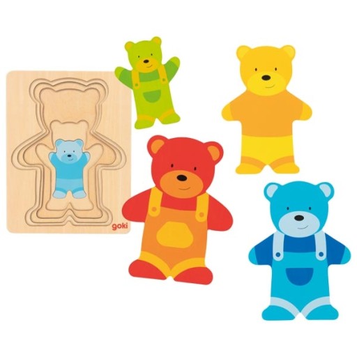 Puzzle WARSTWOWE układanka PASTELOWE MISIE ! GOKI